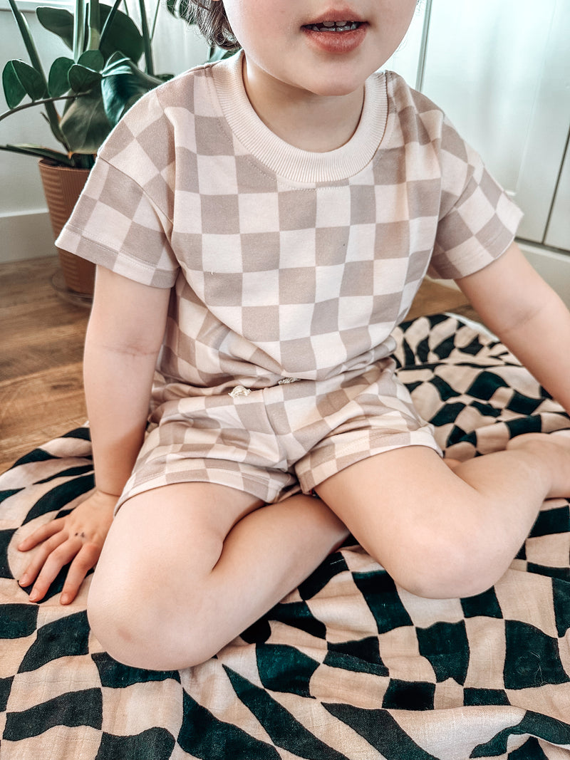 French Terry Cotton Checkered Sets Preorder