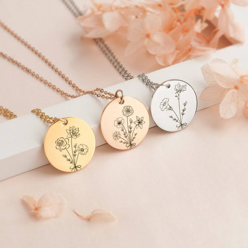 Custom Birthflower Necklace Preorder