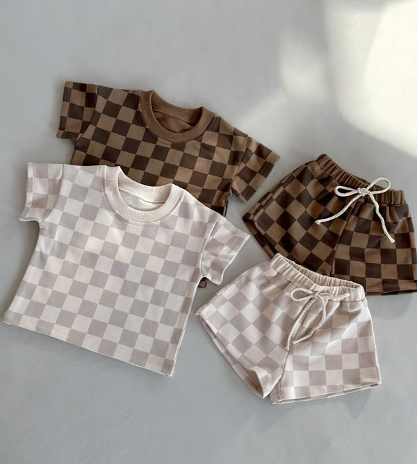 French Terry Cotton Checkered Sets Preorder