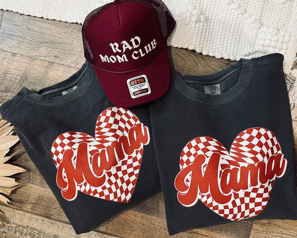 Wavy Checker Mama Crewneck [Comfort Colors]