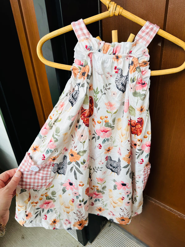 Chicken Floral Twirl Dress Preorder