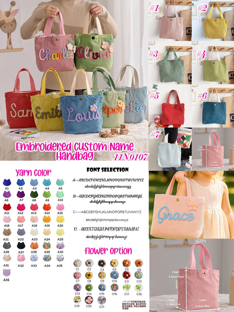 Embroidered Custom Name Handbag Preorder
