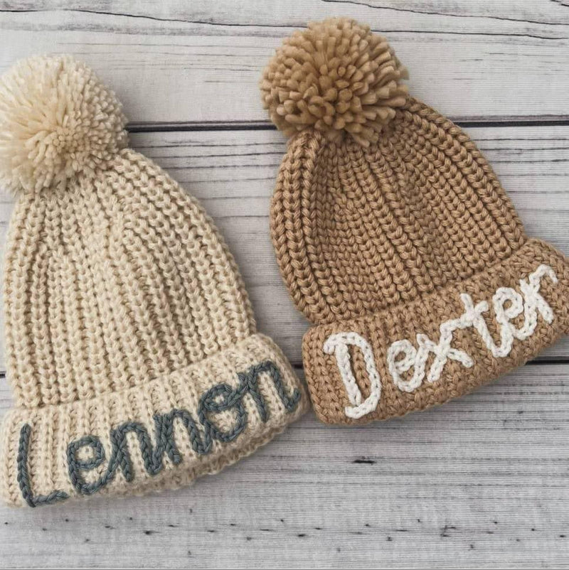 Handmade Wool Embroidery Custom Kid's Beanie Preorder