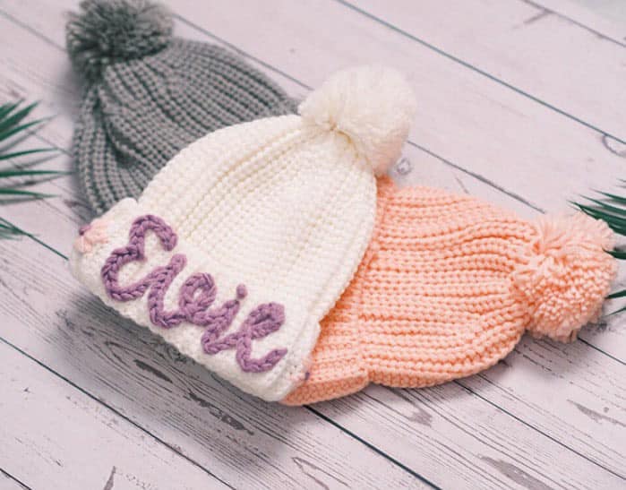 Handmade Wool Embroidery Custom Kid's Beanie Preorder