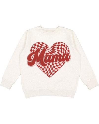 Wavy Checker Mama Crewneck