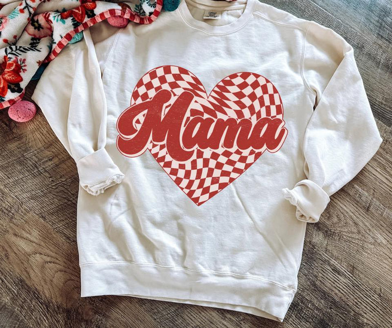 Wavy Checker Mama Crewneck