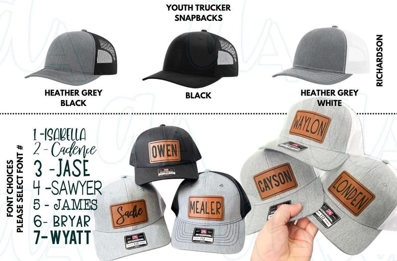 Youth Custom Hats w/ Patch Preorder