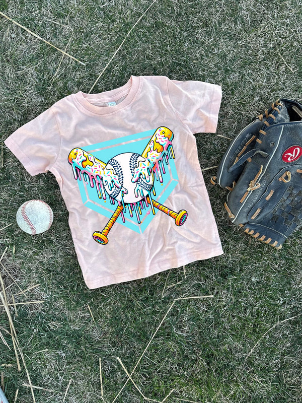 Home Plate Bats Drip Graphic T [Youth]