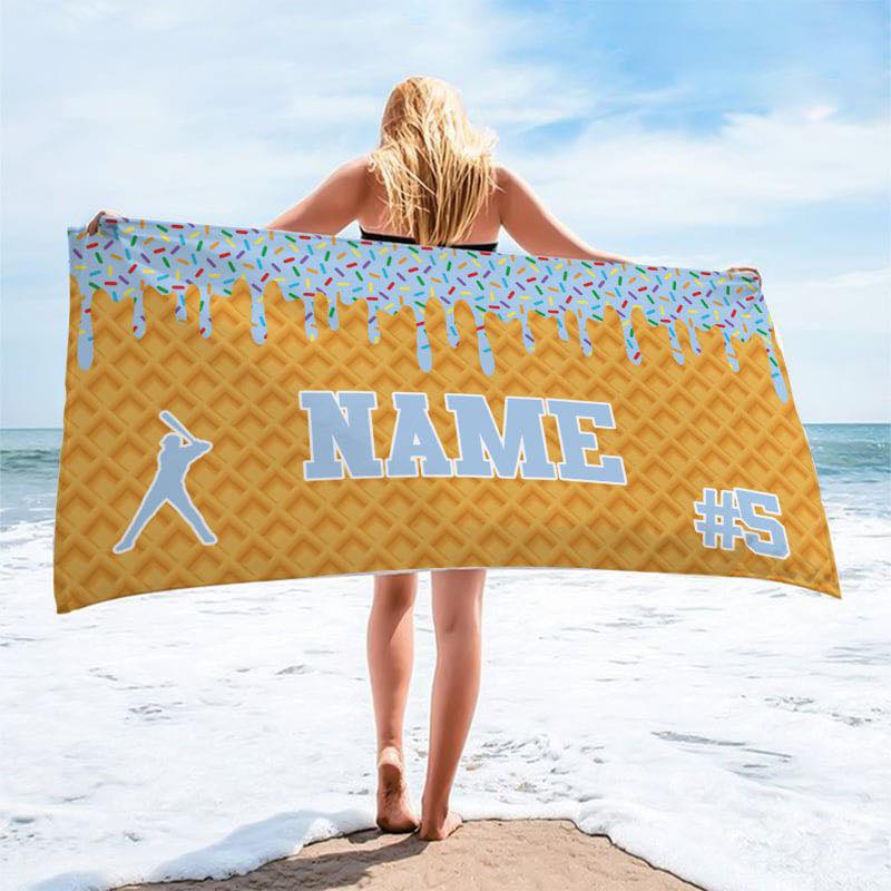 ICE CREAM DRIP CUSTOM BEACH TOWEL PREORDER