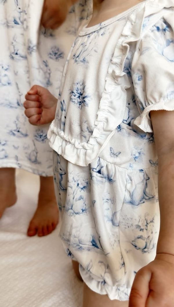 Blue Bunny Bubble Romper Preorder
