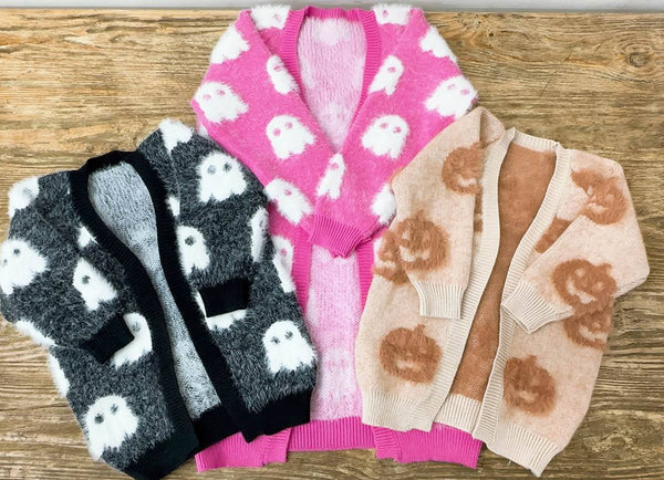 Halloween Fuzzy Knit Cardigan Preorder