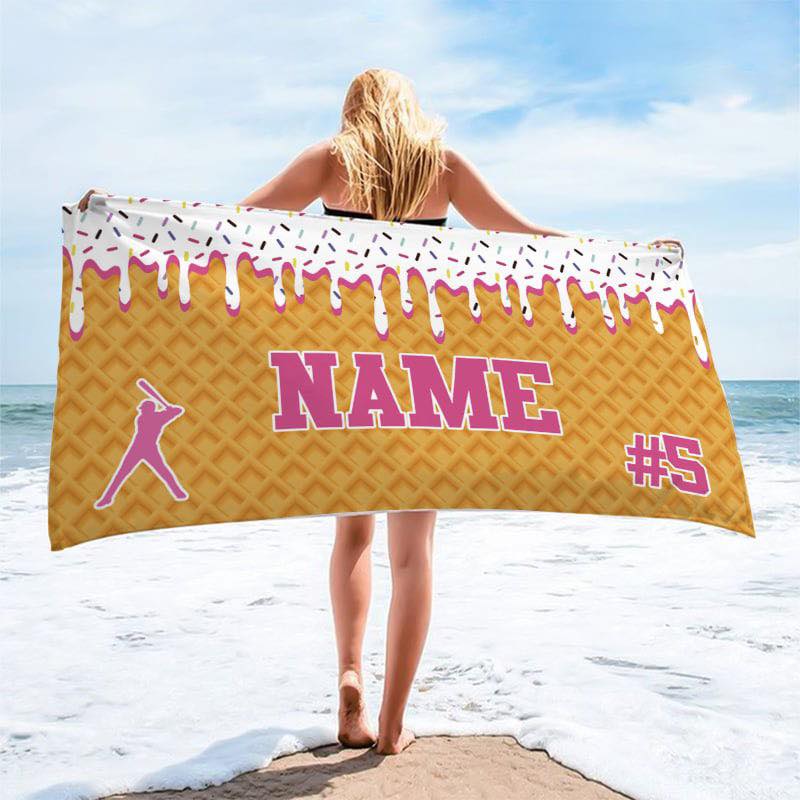 ICE CREAM DRIP CUSTOM BEACH TOWEL PREORDER