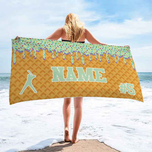 ICE CREAM DRIP CUSTOM BEACH TOWEL PREORDER