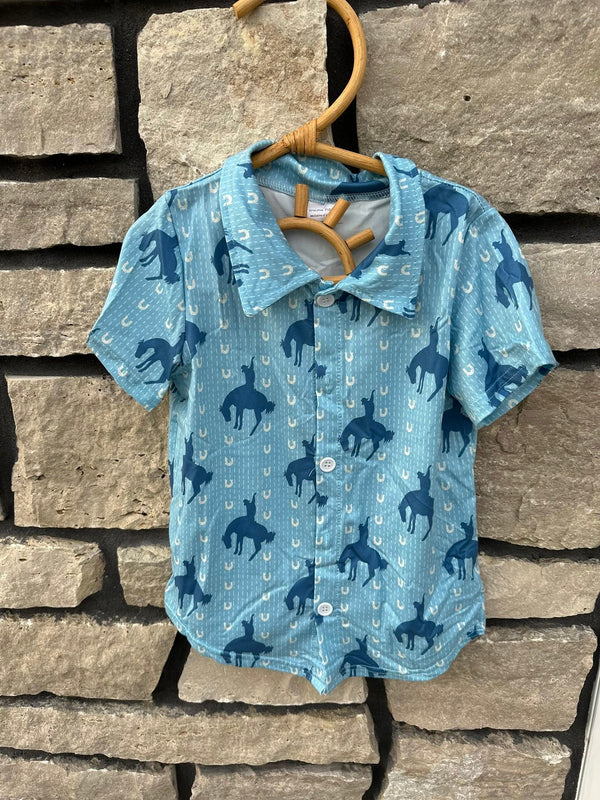 Buckin' Blue Button Up Preorder