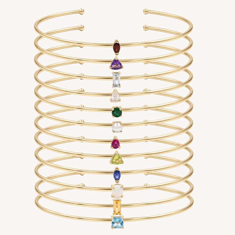 Birthstone Cuff Bracelet Preorder