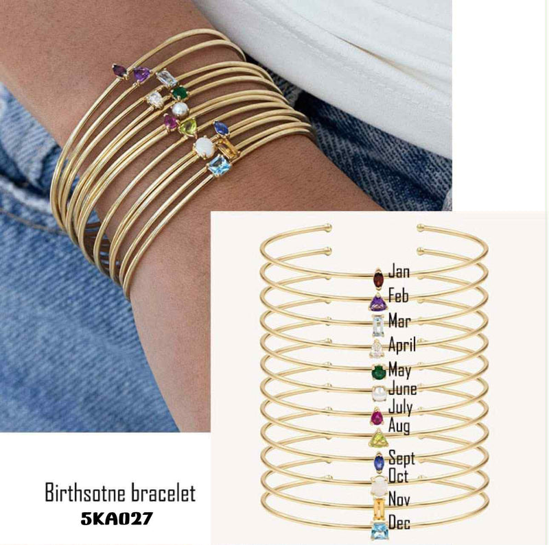 Birthstone Cuff Bracelet Preorder