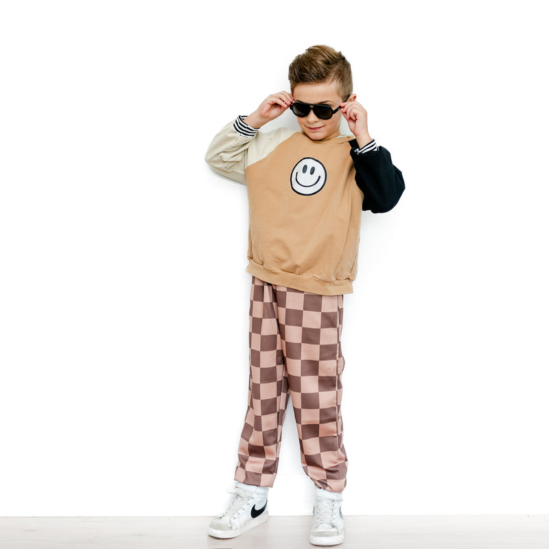 Mocha Checker Joggers