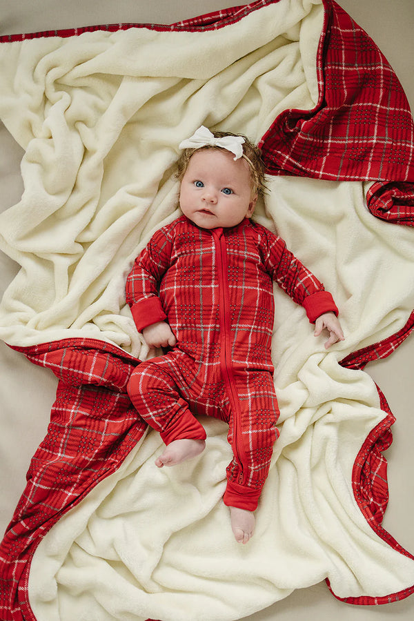 Red Plaid Plush Blanket Preorder