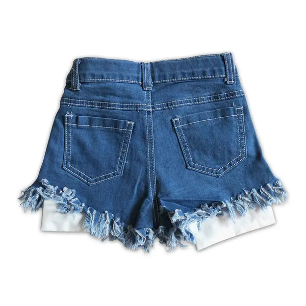America Frayed Denim Shorts Preorder
