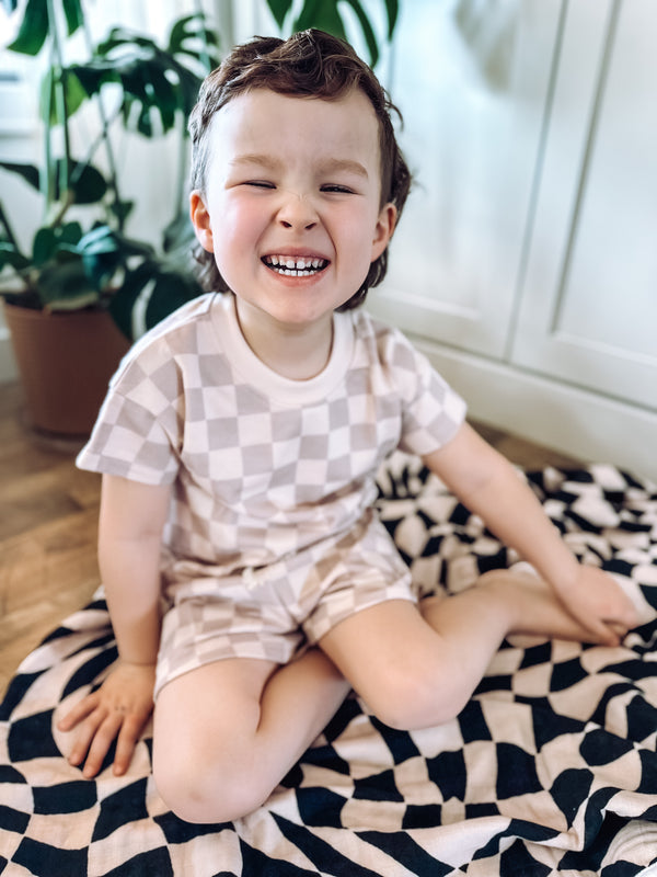 French Terry Cotton Checkered Sets Preorder