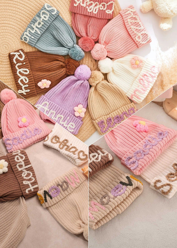 Handmade Wool Embroidery Custom Beanie Preorder