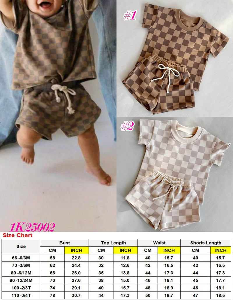 French Terry Cotton Checkered Sets Preorder