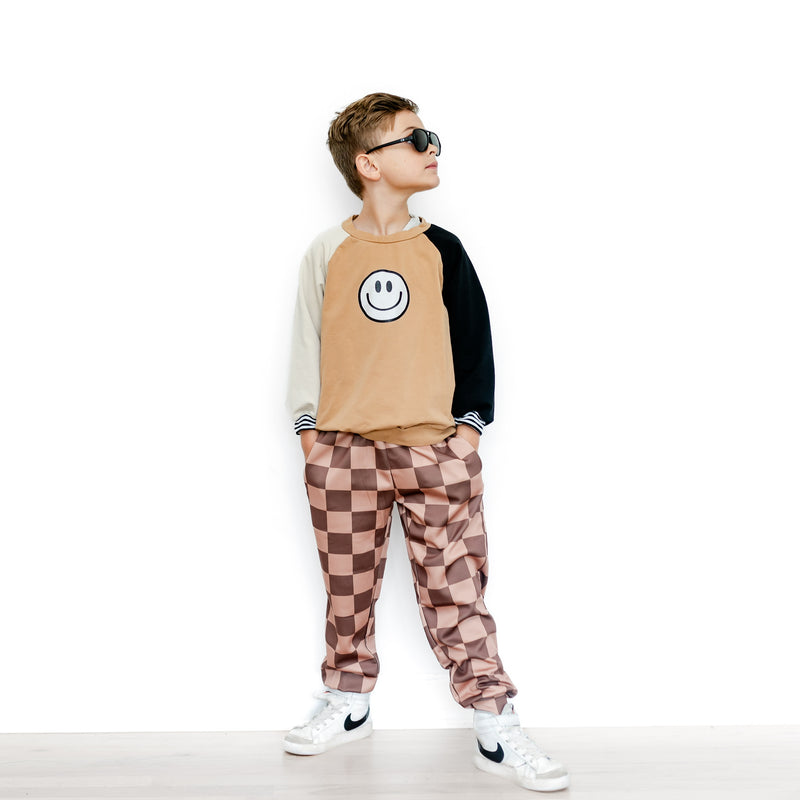 Mocha Checker Joggers