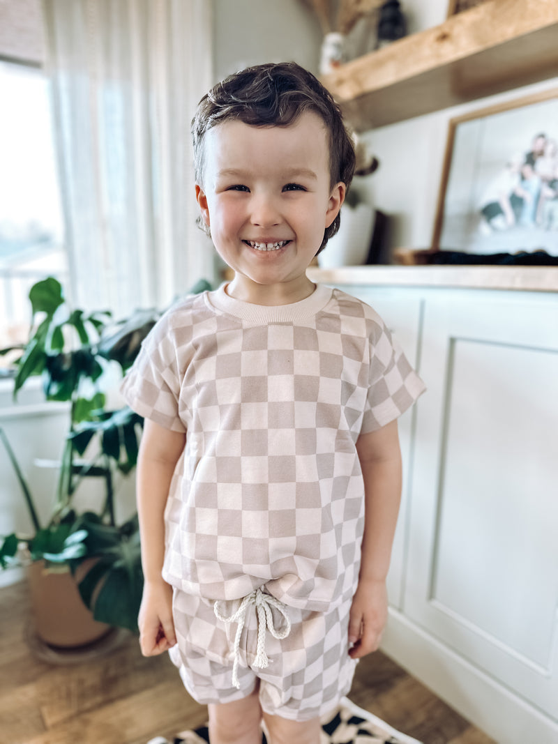 French Terry Cotton Checkered Sets Preorder