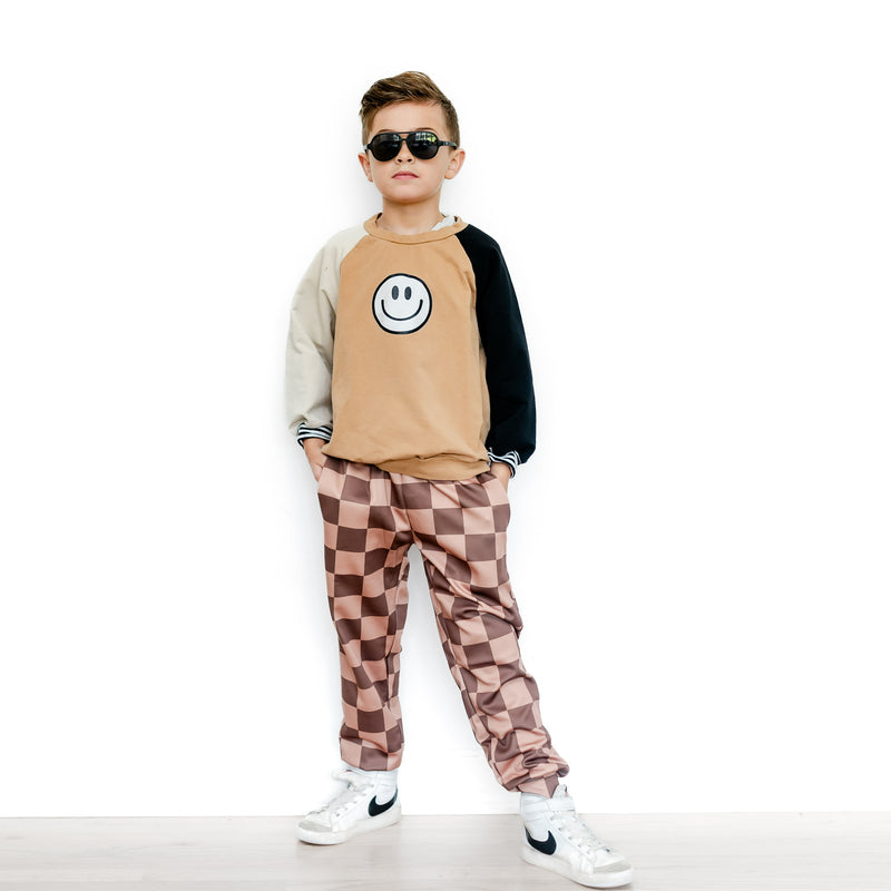 Mocha Checker Joggers