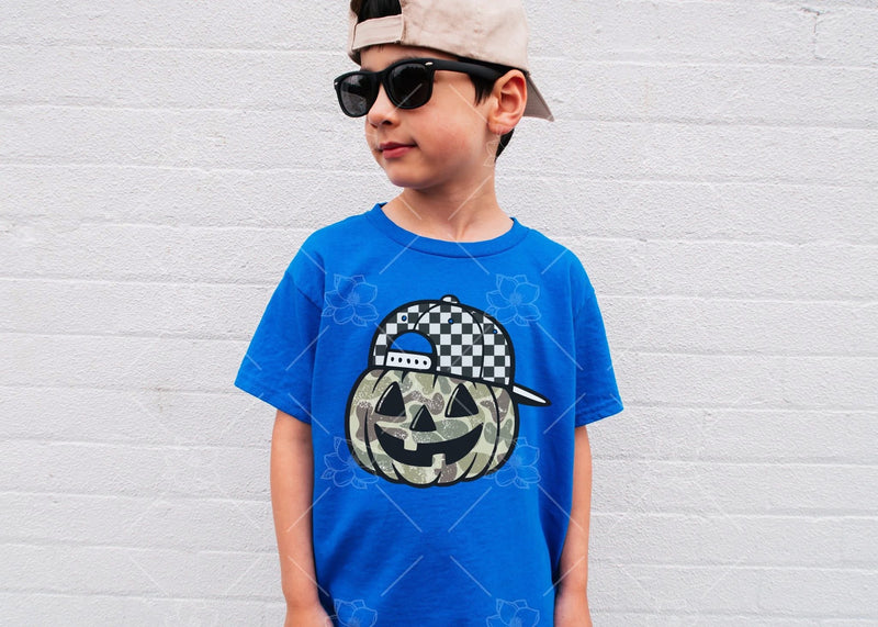 Camo Hat Ghost Graphic Tee [Youth]