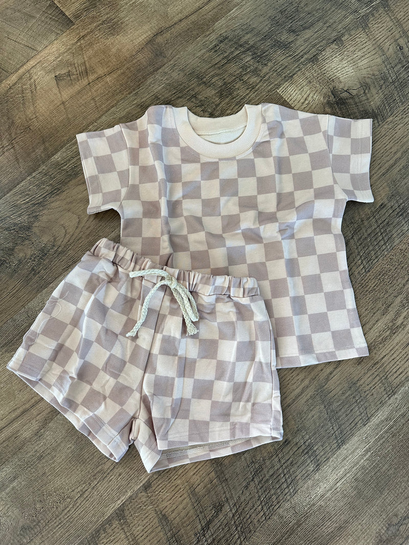 French Terry Cotton Checkered Sets Preorder