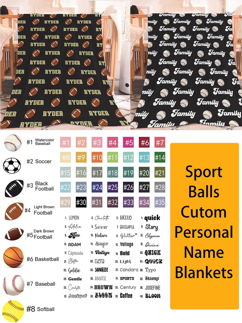 Custom Fleece Name/Sport Blanket Preorder