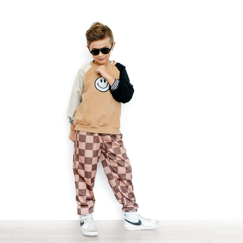 Mocha Checker Joggers