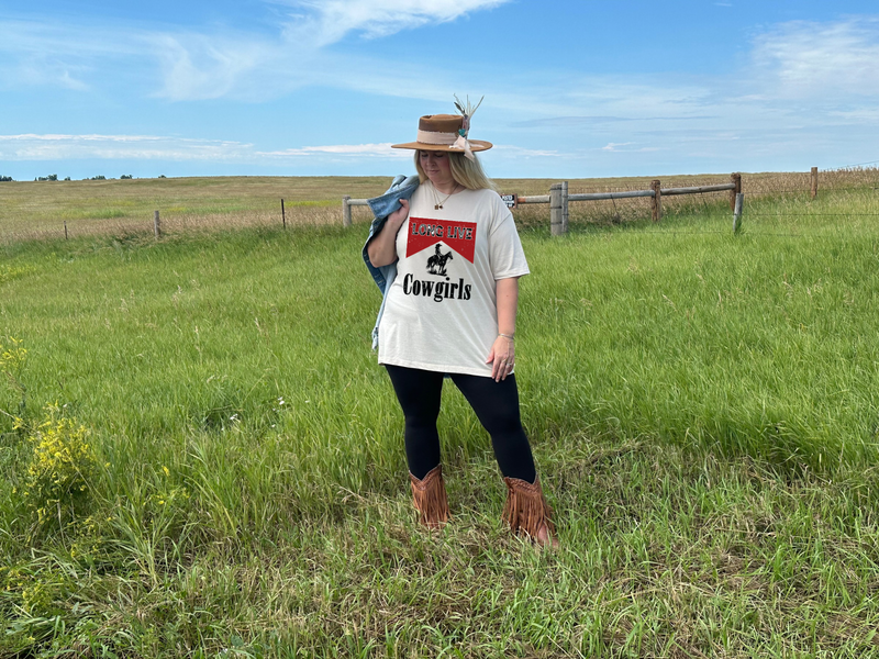 Long Live Cowgirls Graphic T Red Adult