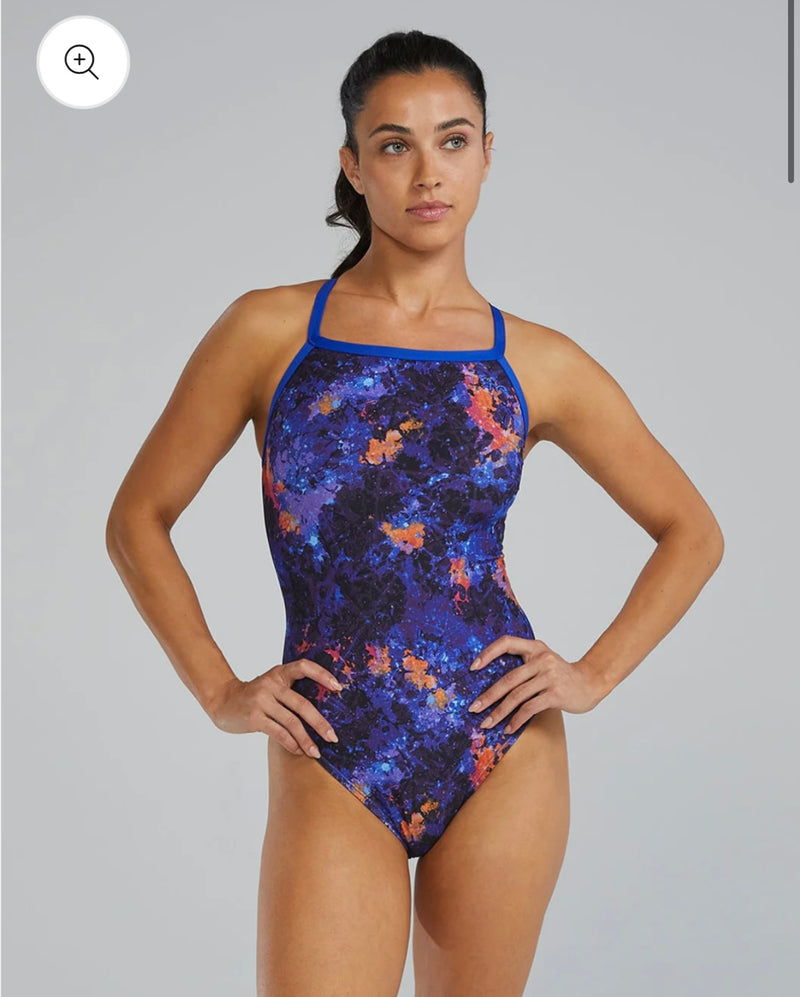 TYR Women's Durafast Elite Diamond-Fit Suit - Size 28 Purple/Orange