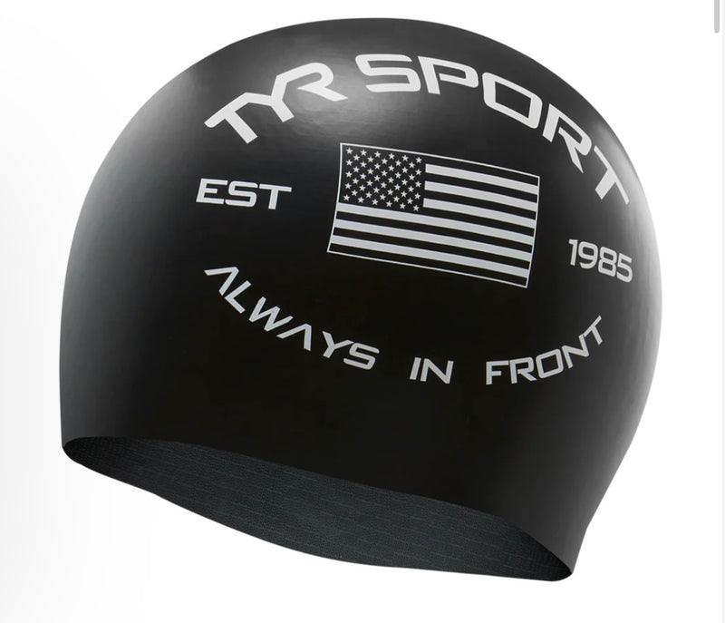 TYR Adult Silicone Swim Cap - Always in Front