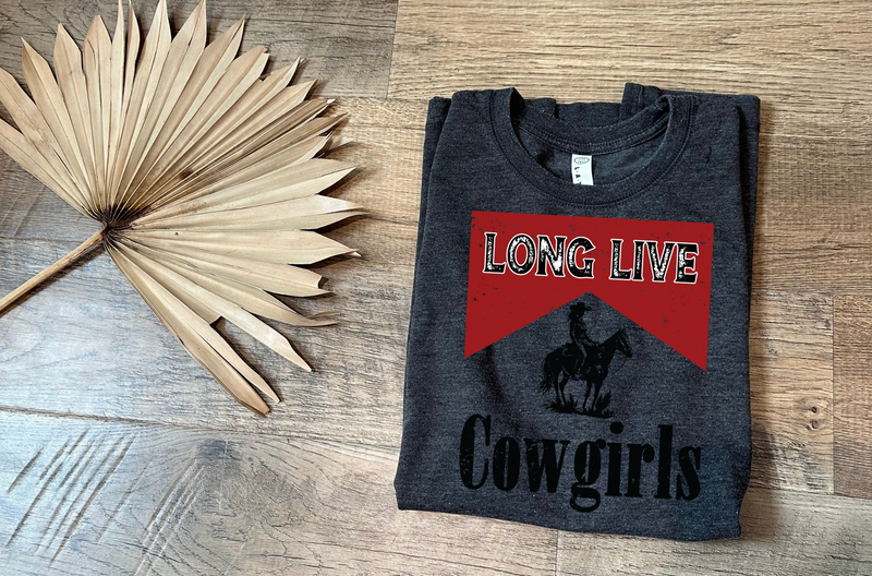 Long Live Cowgirls Graphic T Red Adult