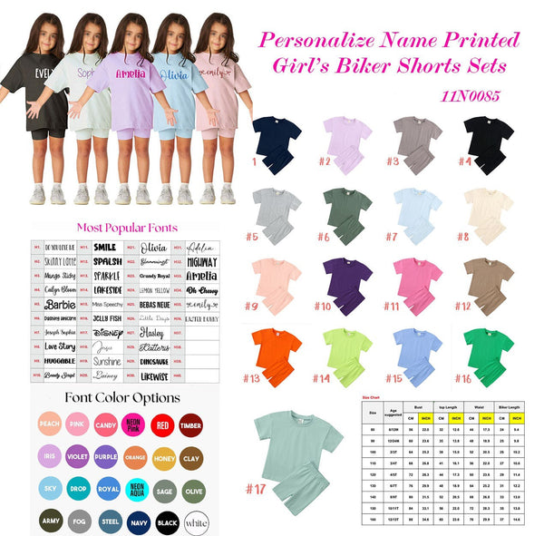 Custom Name Biker Short Sets Preorder