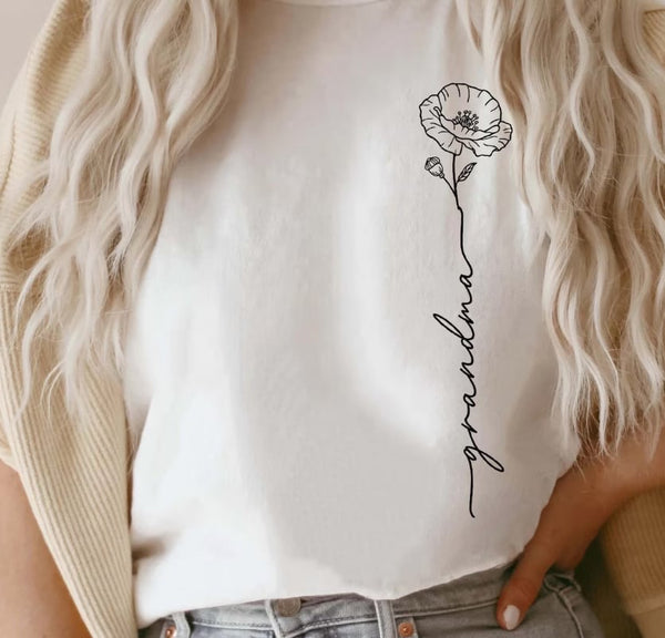 Dainty Floral Vertical Graphic T