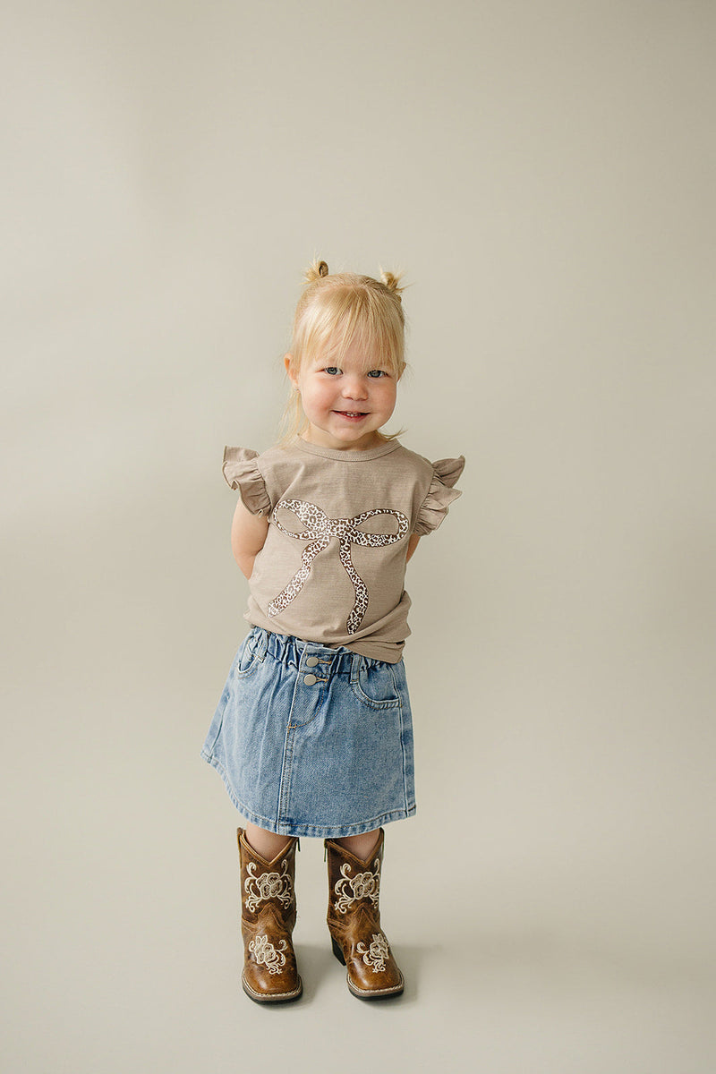 Cheetah Bow Ruffle Tee