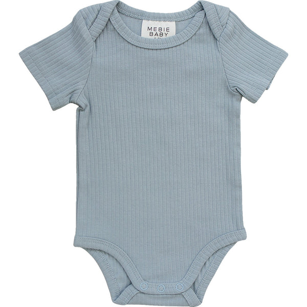 Dusty Blue Cotton Ribbed Bodysuit