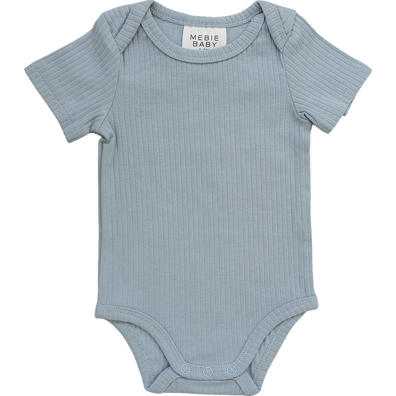 Dusty Blue Cotton Ribbed Bodysuit