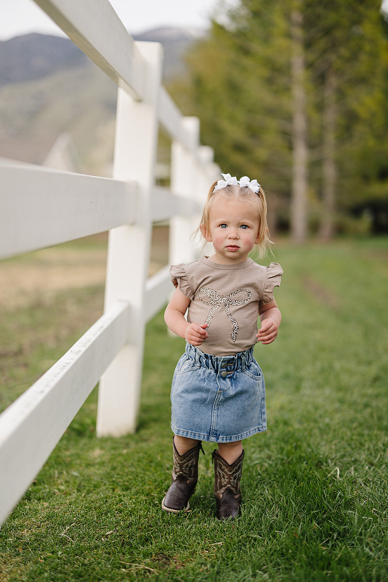 Cheetah Bow Ruffle Tee