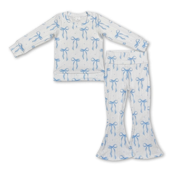 Blue Bows 2 Pc Pajama Set Preorder