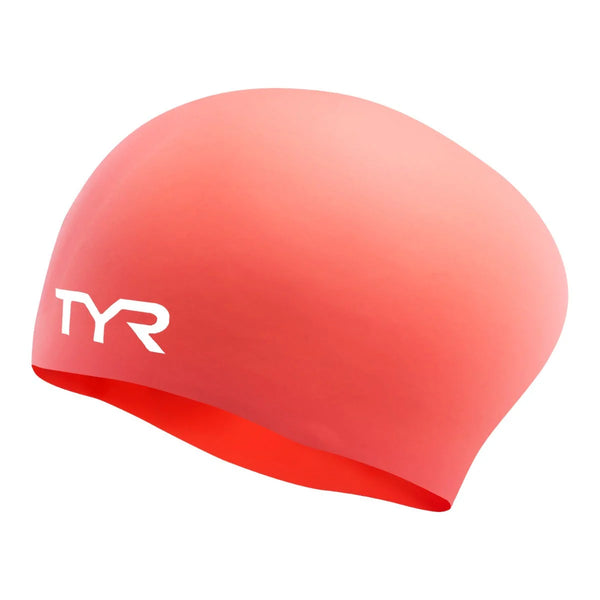 TYR Adult Long Hair Silicone Wrinkle-Free Swim Cap
