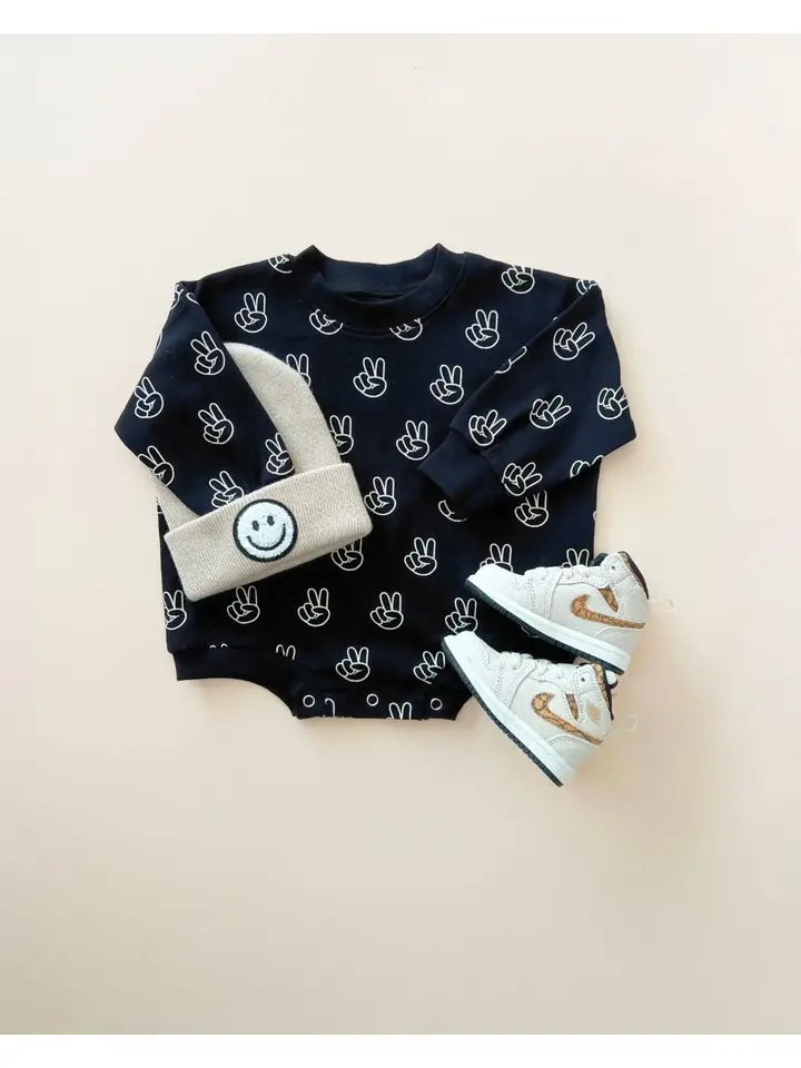 Peace Black/White Bubble Romper